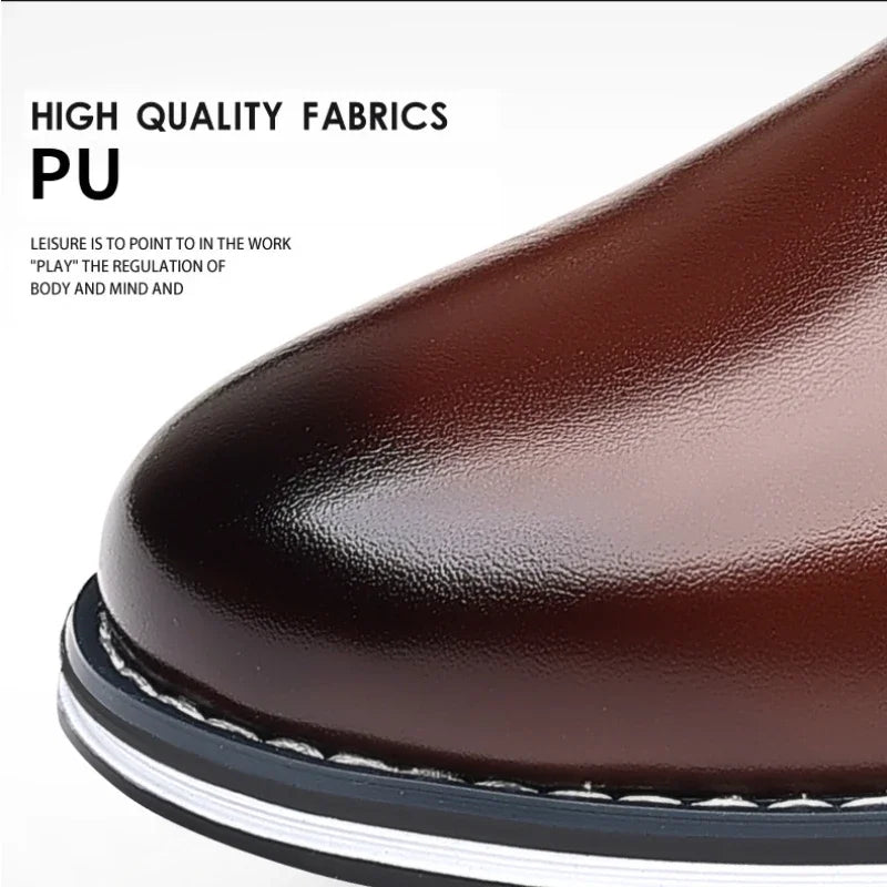 Elastic Band Leather Shoes for Men