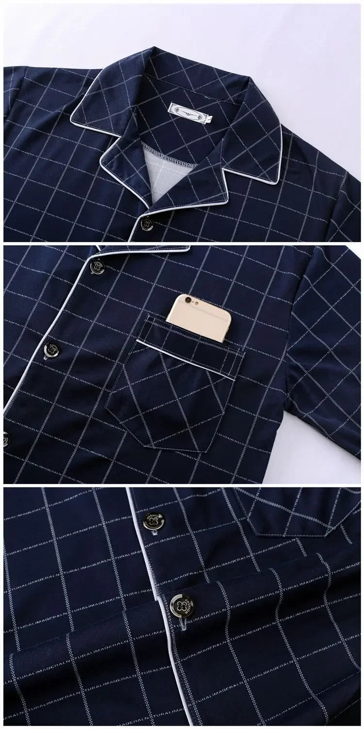 Men's 100% Cotton Long Sleeve Pajama Set