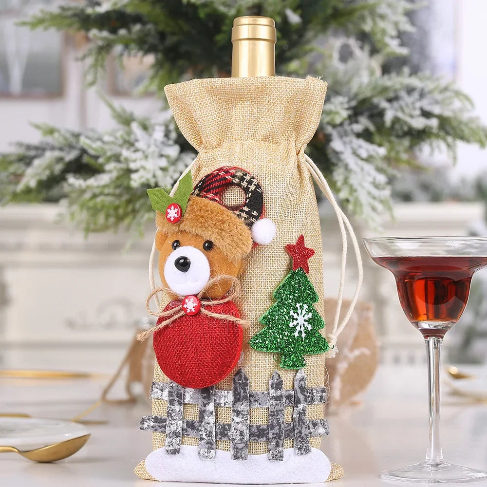 Christmas Wine Bottle Decoration