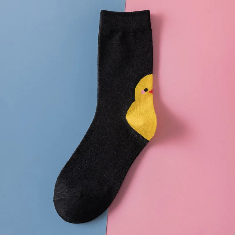 4 Pairs Cotton Pack Women Socks Duck Pattern