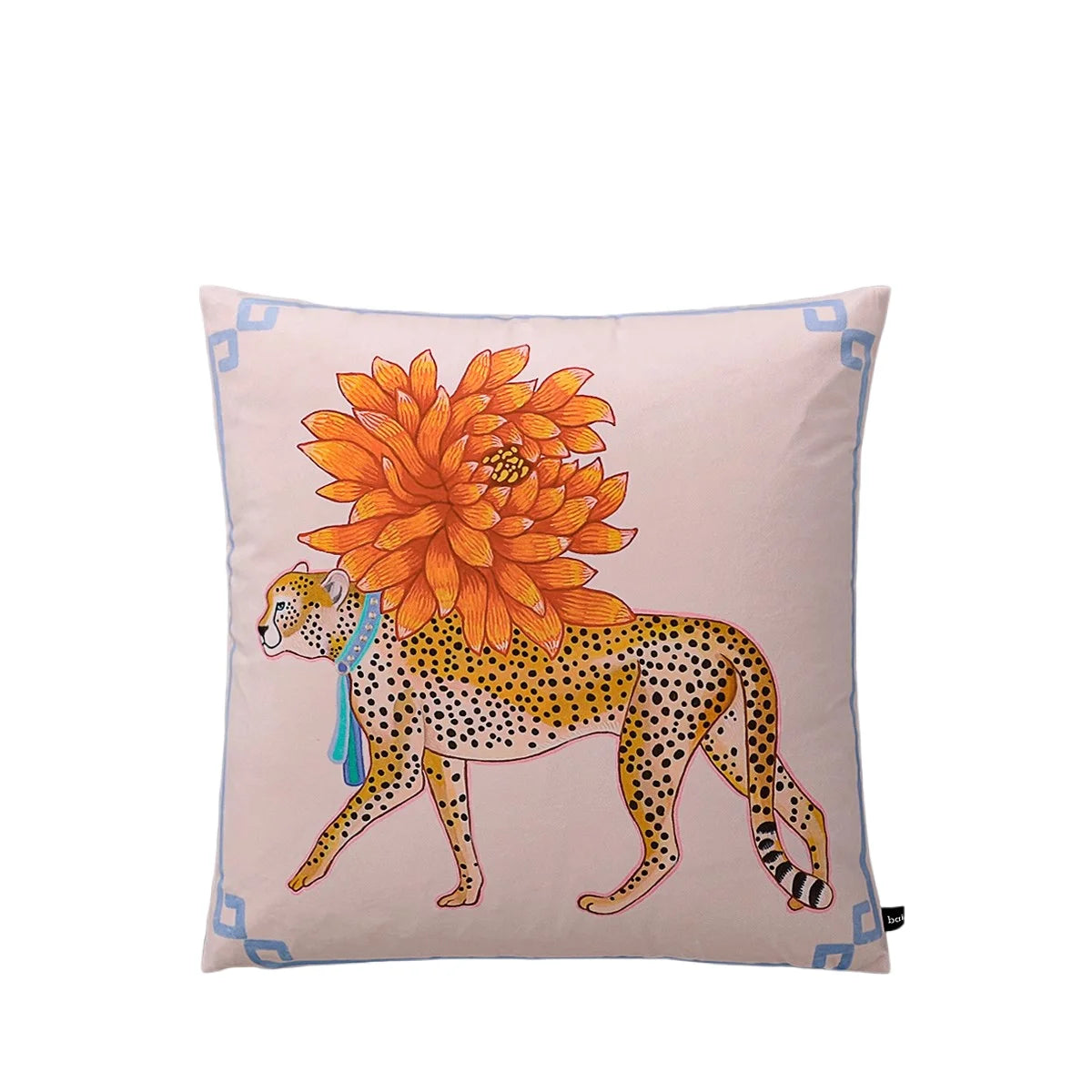Tiger Home Cushion Velvet Cover Cheetah With Ginger Jar Decorative Pillow Case