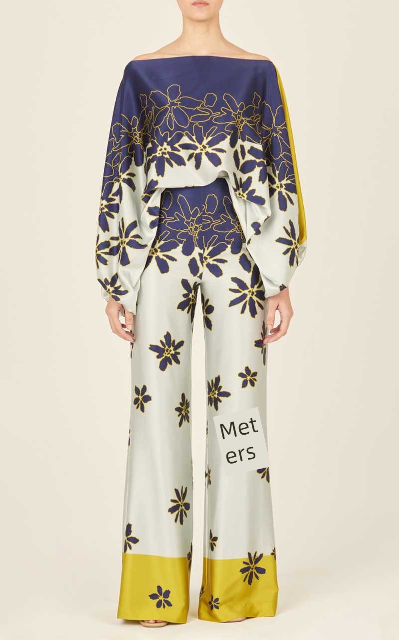 Women's Loose and Irregular off-Neck Wide Leg Pants