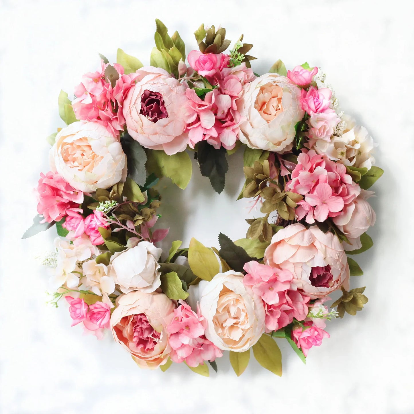 Home Decor Artificial Peony Front Door Wreath