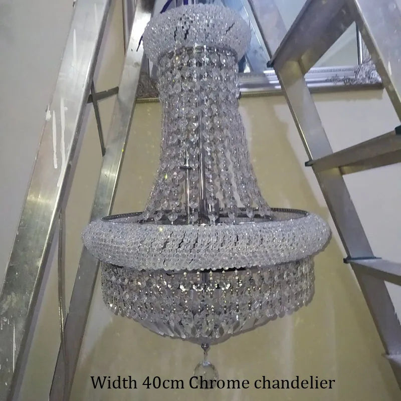 Empire Luxury Gold Crystal Chandelier for Foyer Kitchen Island light Staircases Ceiling Light Hanging Lamp