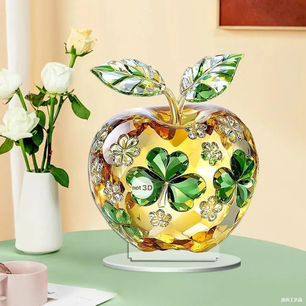 Acrylic Crystal Glass Apple Table Ornament Decoration