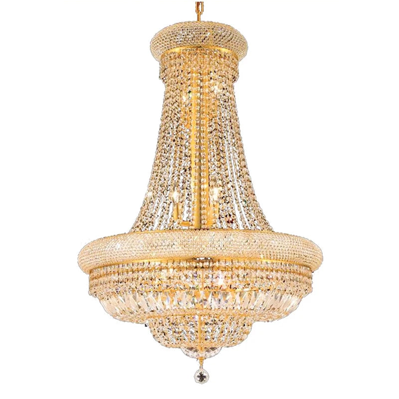 Empire Luxury Gold Crystal Chandelier for Foyer Kitchen Island light Staircases Ceiling Light Hanging Lamp