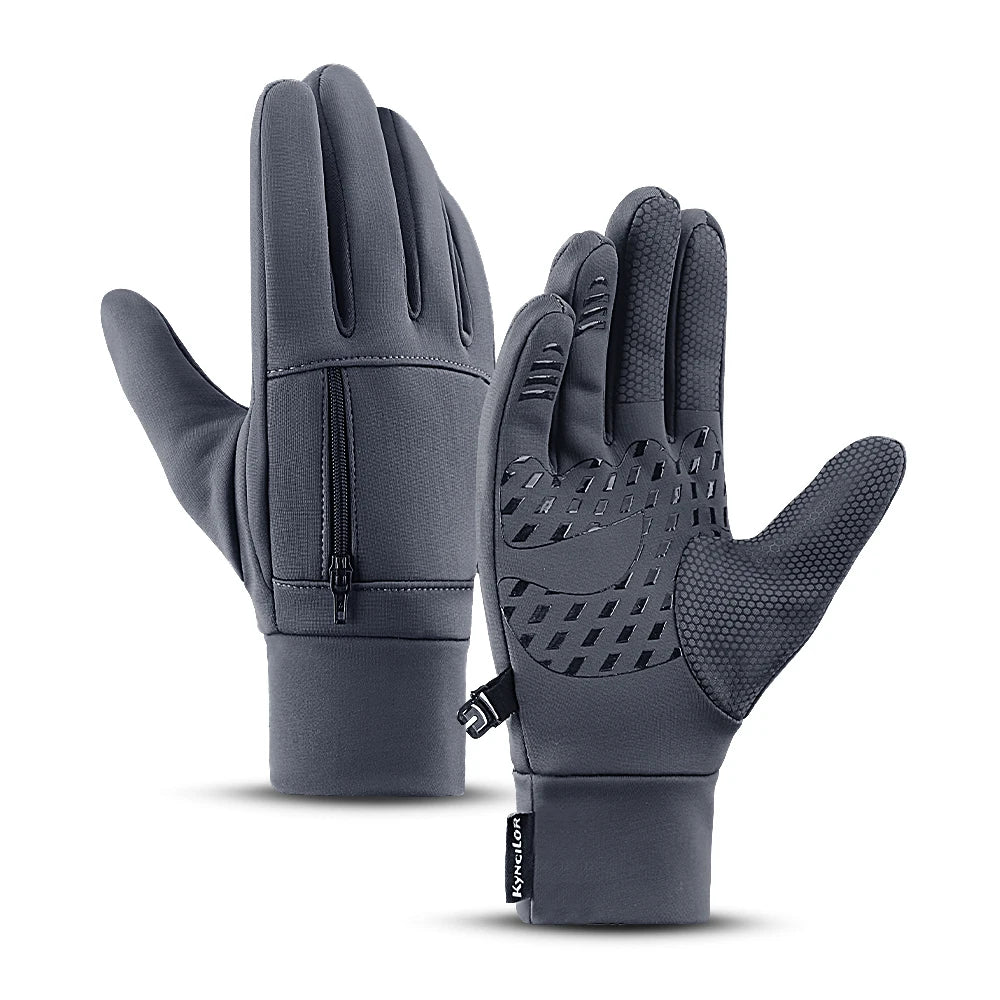 Men Winter Gloves Sports Bike Snow Bicycle Gloves Touchscreen Windproof Silicone Waterproof