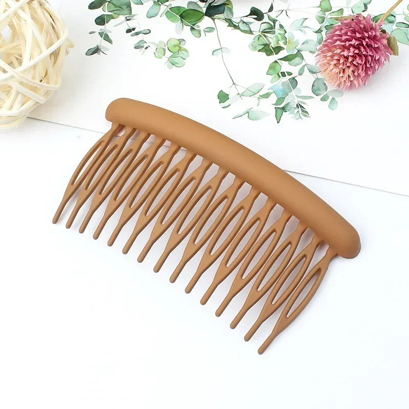 15 Teeth Frosted Candy Color Hair Comb Clip Accessory