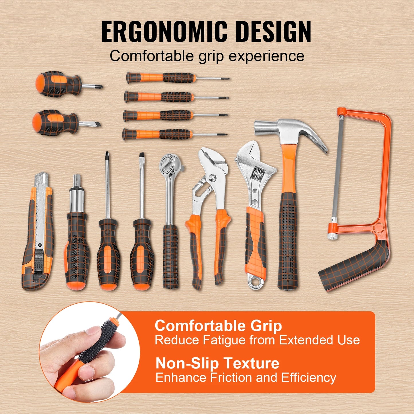 VEVOR Tool Kit Home Repairing with Portable Tool Storage Case for Home Maintenance DIY Projects and Automotive Repair
