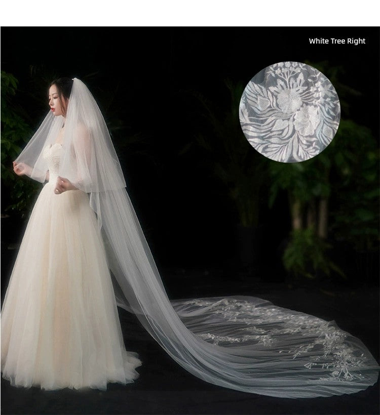Bride Wedding Long Big Tailing Veil
