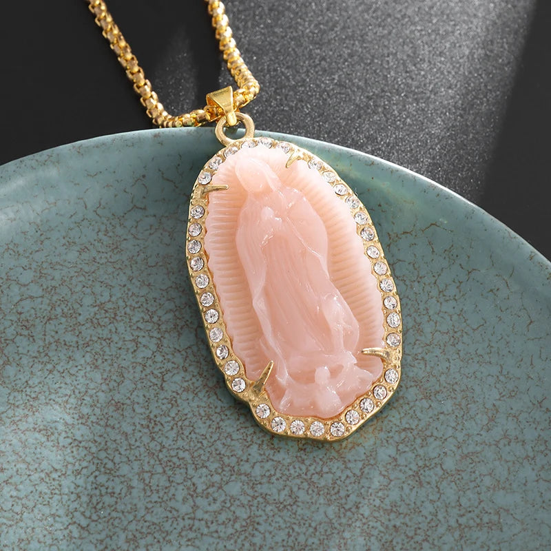 Unisex Virgin Mary Blessing Necklace Pendant