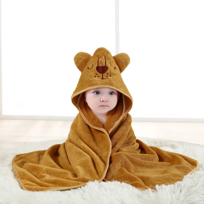 Infant Baby Swaddle Fleece Bathrobe Wrap Blanket