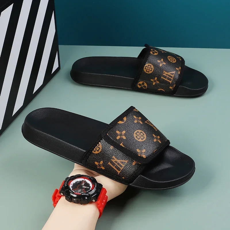 Men's Comfortable Genuine Leather Sandals Summer Slippers