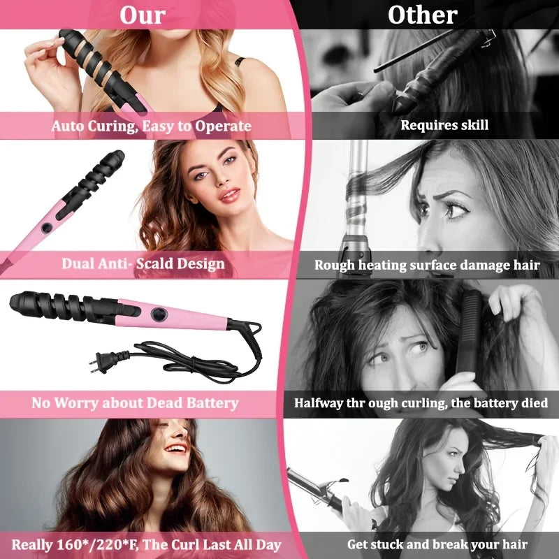 Automatic Hair Stylish Curling Iron, Hair Straightener & Curling 2 In 1