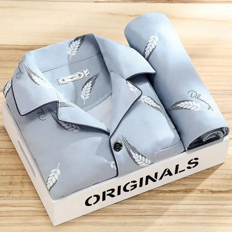 Men's 100% Cotton Long Sleeve Pajama Set
