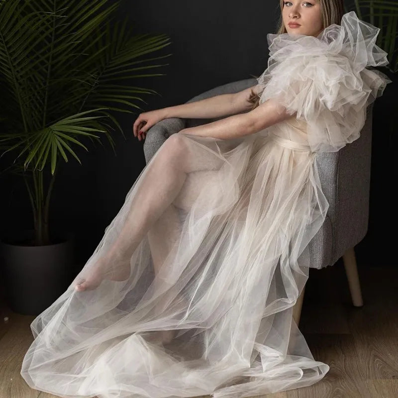 See Through Sexy Maternity Photoshoot Dresses One Shoulder Pregnant Women