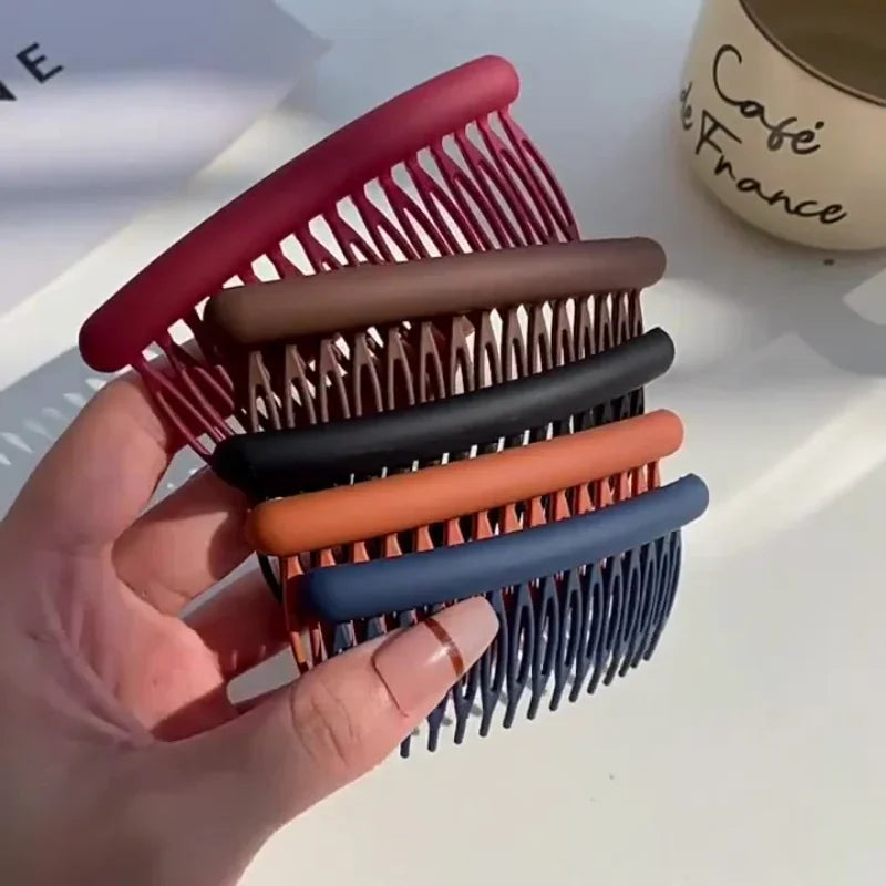 15 Teeth Frosted Candy Color Hair Comb Clip Accessory