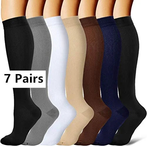 3/67 Pair Compression Stocking Women Men Knee High 30mmHg Edema Diabetes Varicose Veins Running Travel Sport Compression Socks