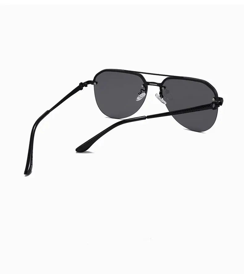 New Fashion Metal Half Frame Women's Outdoor Sunglasses Classic Double Beam Glasses