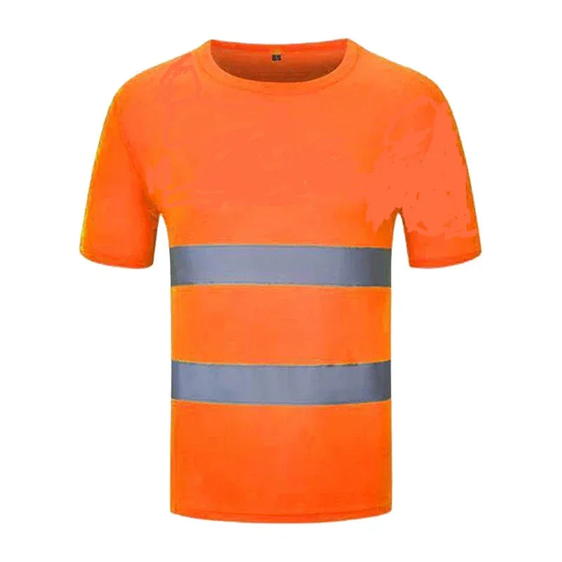 Fluorescent High Visibility T-Shirts Men Reflective Work Safety Shirts
