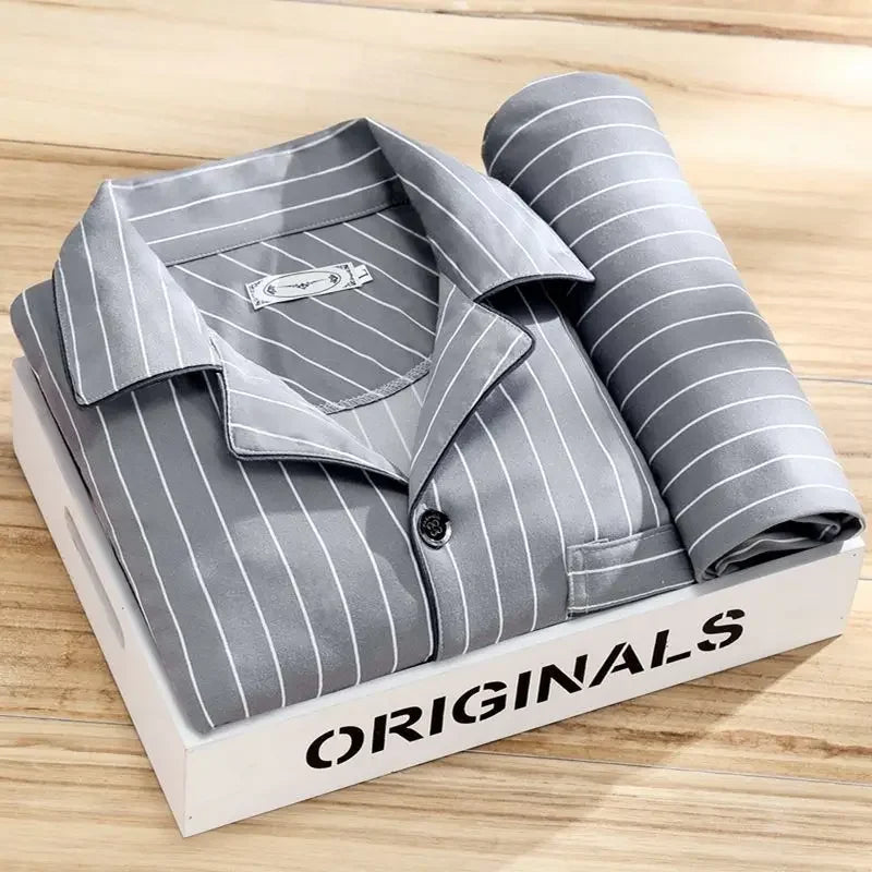 Men's 100% Cotton Long Sleeve Pajama Set