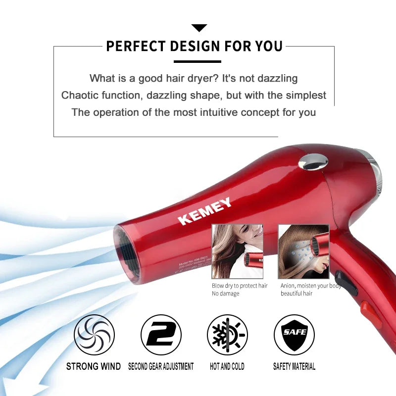 KM-5821 high-quality negative ion 3500W high-power dual speed cold and hot hair dryer