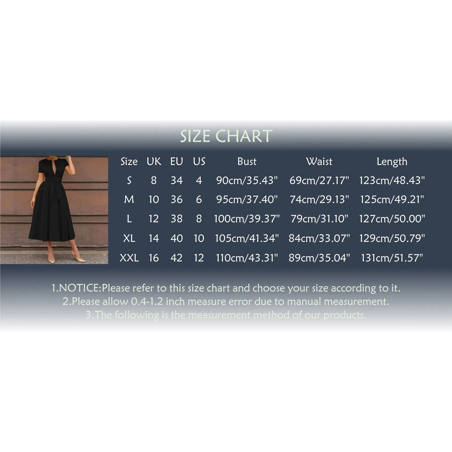 Women Elegant Formal Party Evening Dress Short Sleeve Sashes Mid-Calf Dress