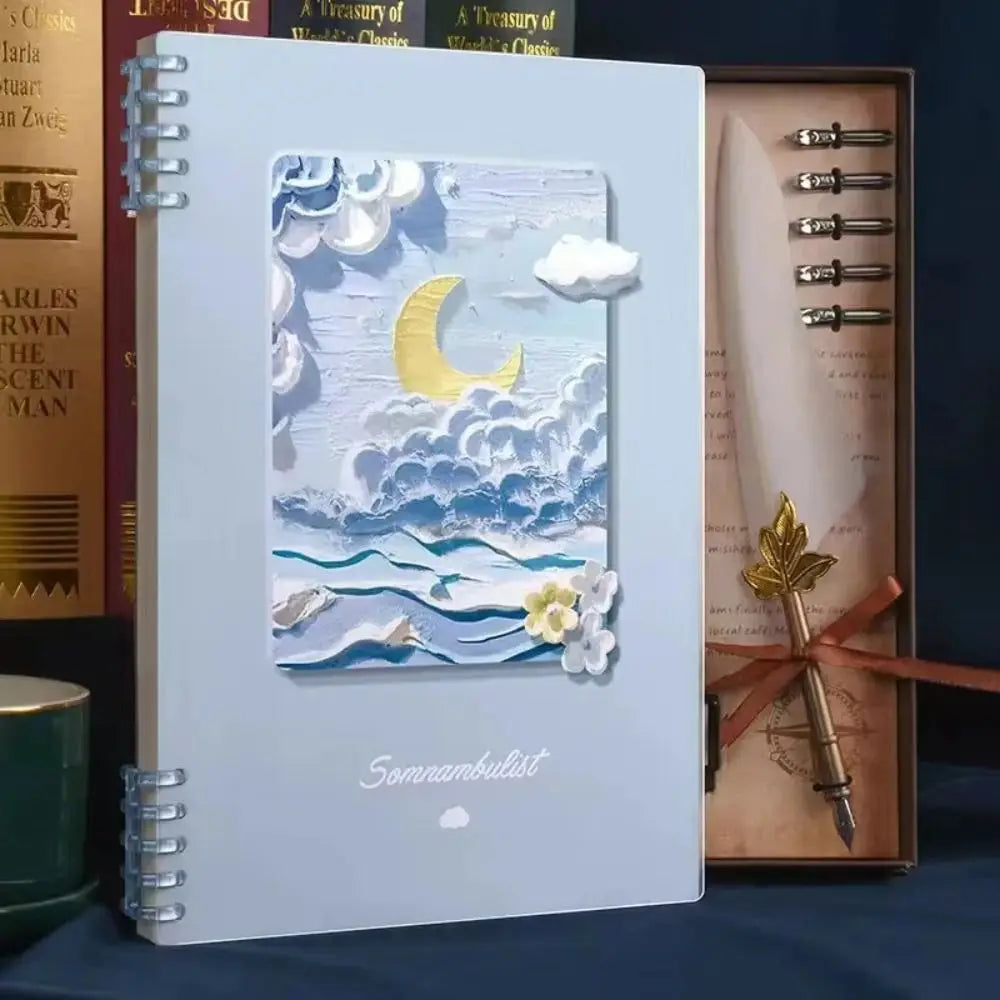 Oil Painting Loose-leaf Book A5/B5/A4 Thickening Cover Filler Paper Notebook Somnambulist Rose Mary Student Diary Notepad