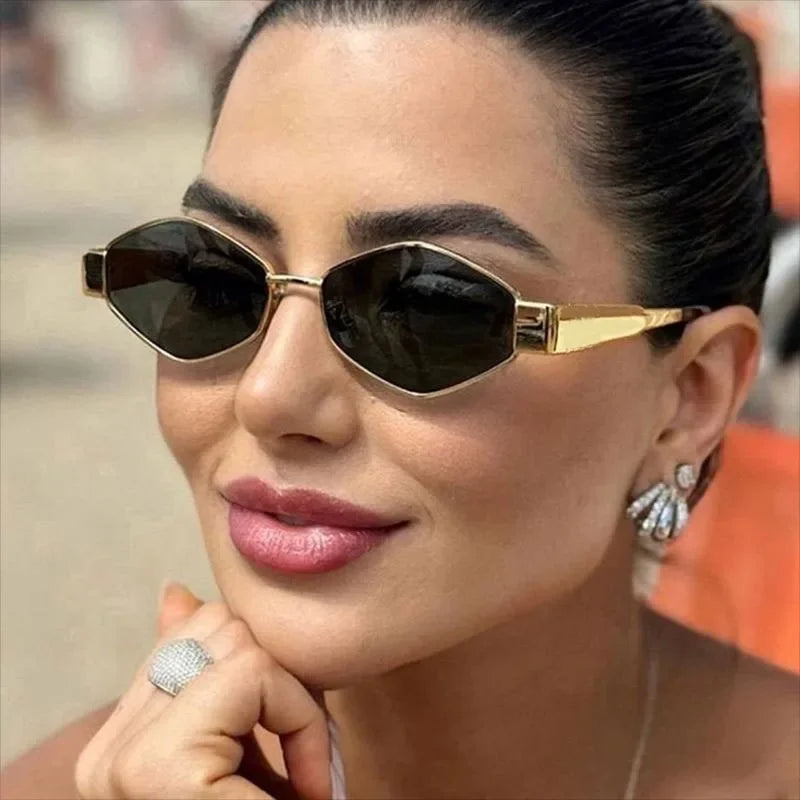 Fashion Hexagon Sunglasses Women Luxury Brand Design Unique Polygon Sun Glasses
