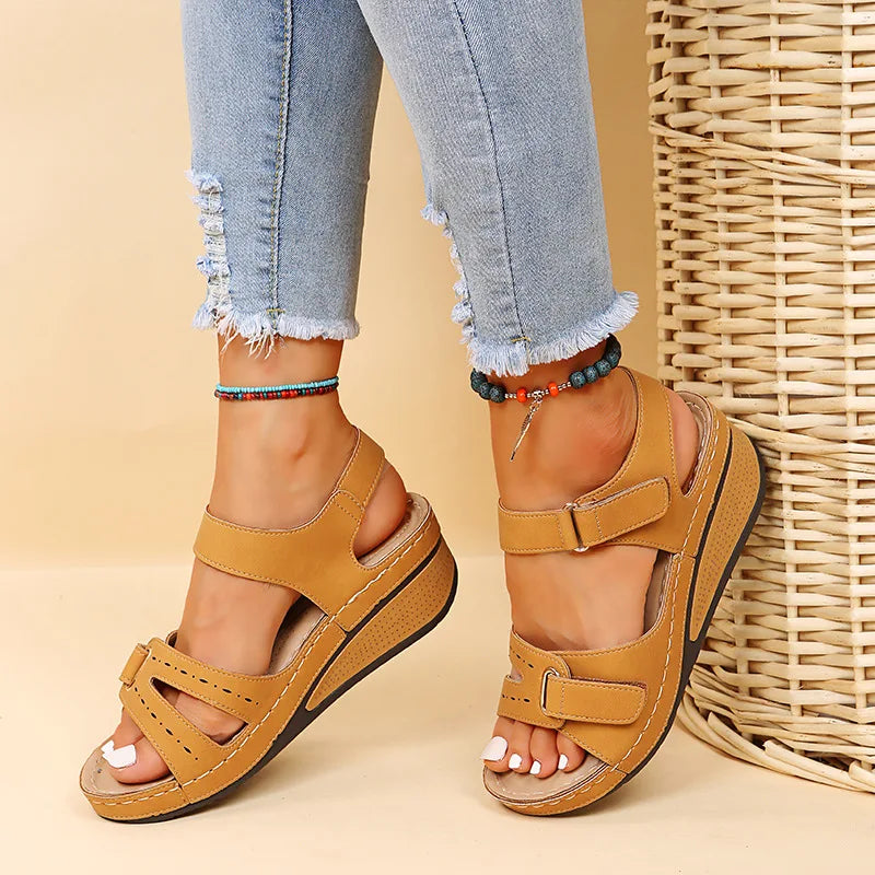 Women Soft Comfortable Stitching Sandals Open Toe