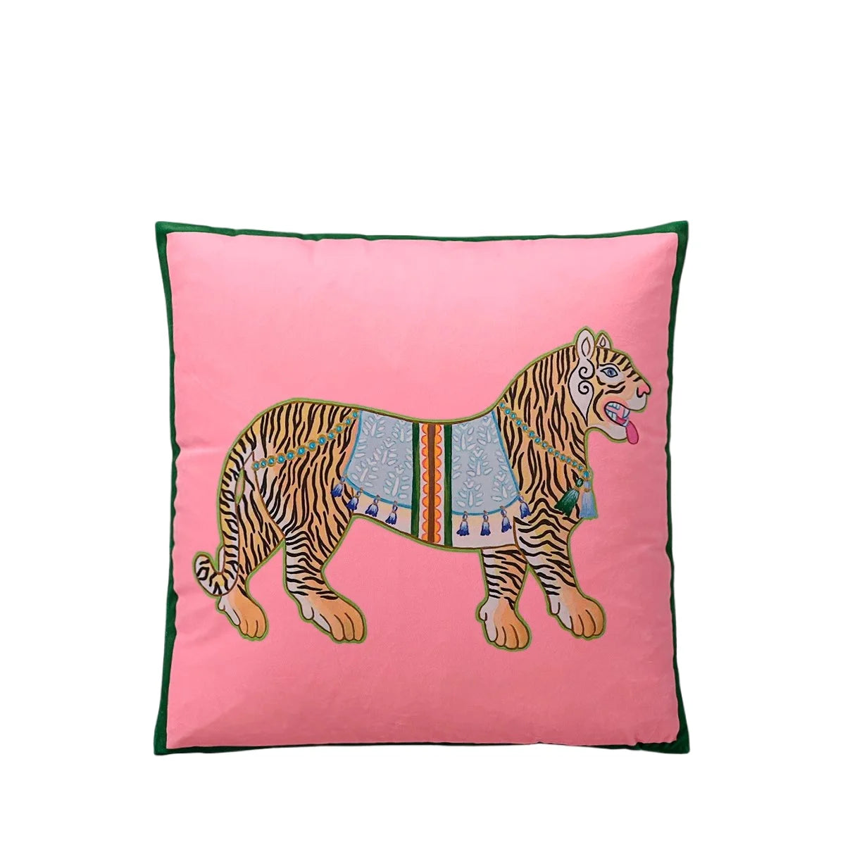 Tiger Home Cushion Velvet Cover Cheetah With Ginger Jar Decorative Pillow Case