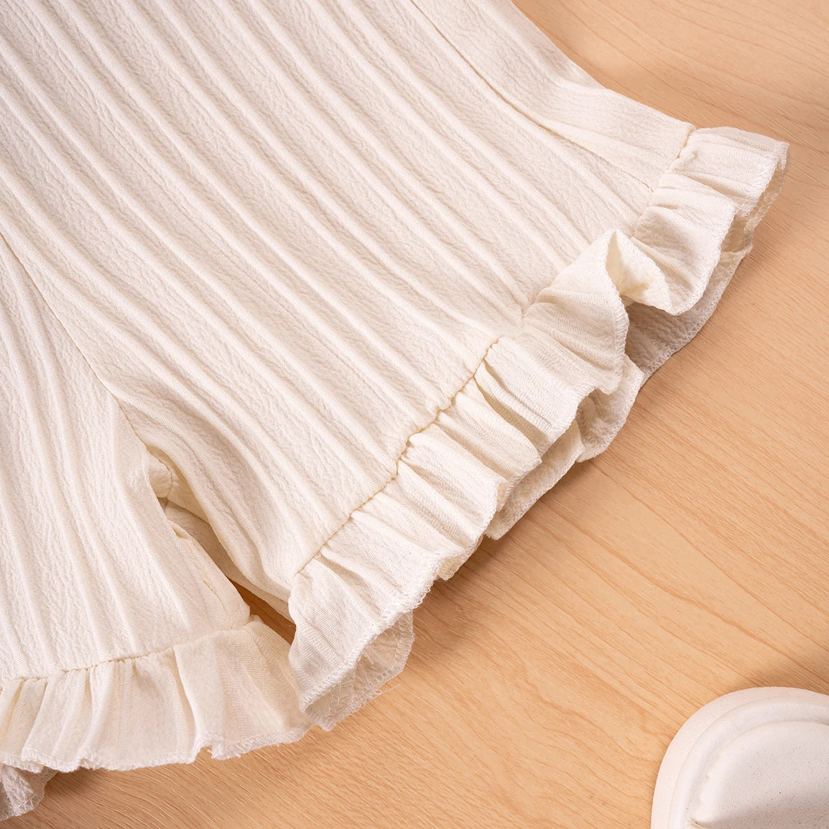 Summer Fashion Sleeveless Ruffle Tank Top & Shorts Solid Two-Piece Outfit Toddler Girl Set
