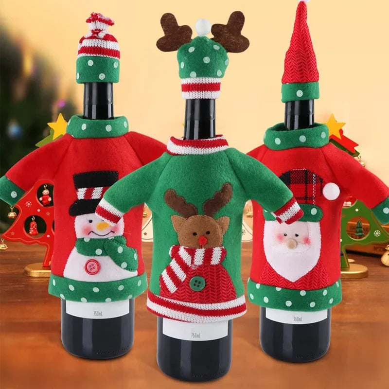 Christmas Wine Bottle Decoration