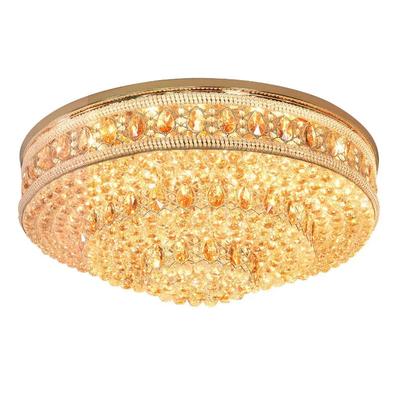 European Large Round Luxury Crystal Ceiling Chandelier