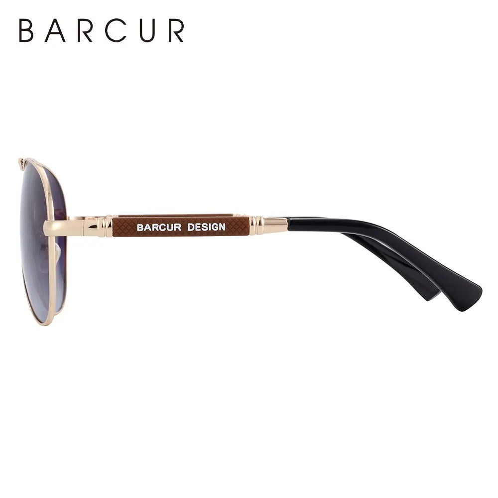 BARCUR Design Frame Sunglasses Polarized For Men Women Pilot Gradient Lens Eyewear Mirror Shades