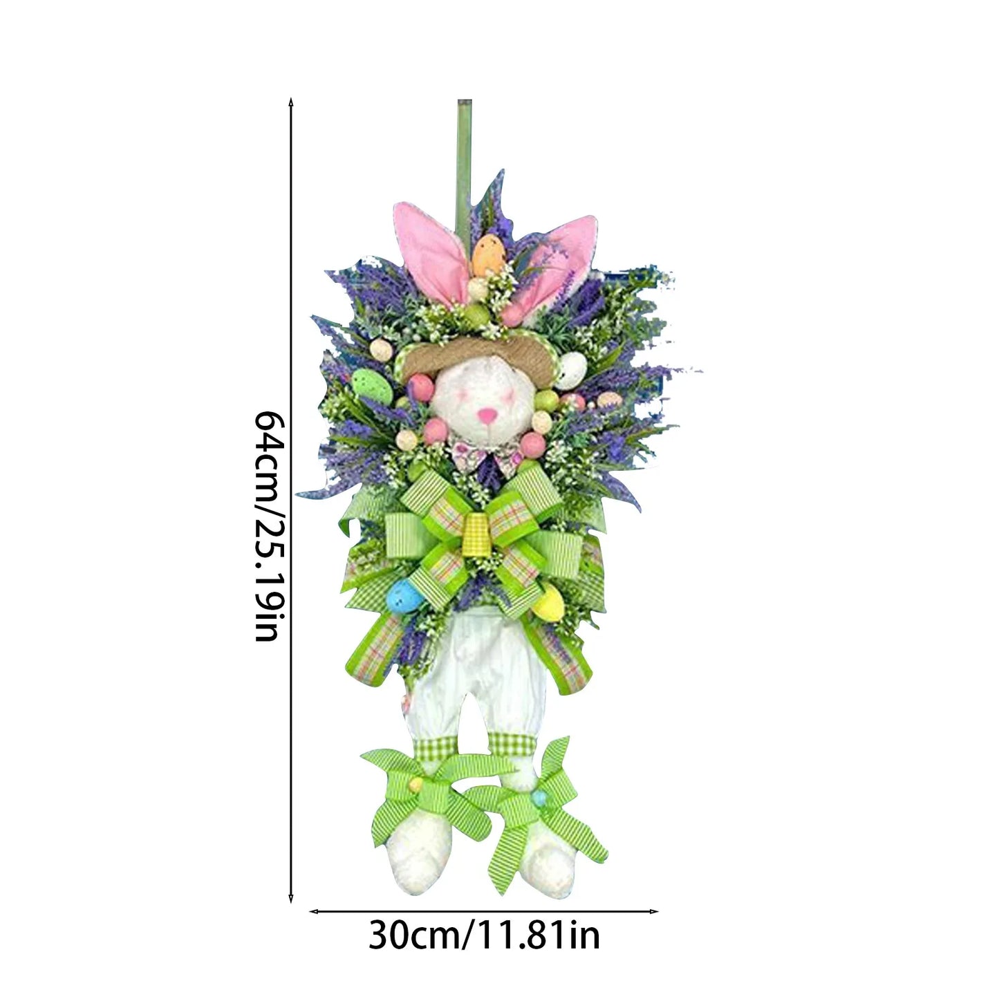 Bow Ribbon Easter Eggs Wreath Front Door Decor