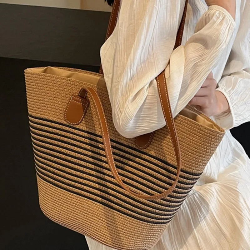 Straw women's summer bag large capacity shoulder bag