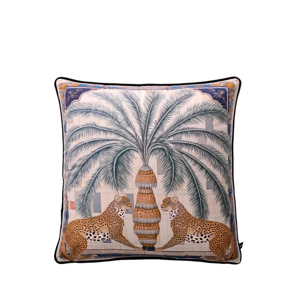 Tiger Home Cushion Velvet Cover Cheetah With Ginger Jar Decorative Pillow Case