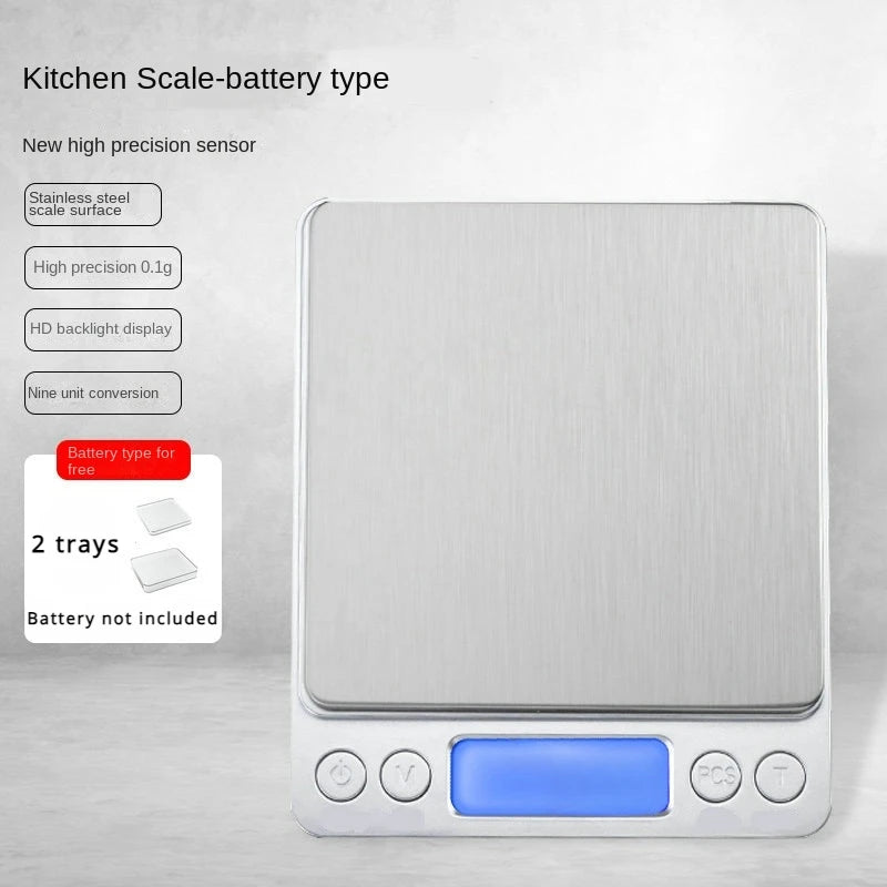 Digital Kitchen Scale Mini Pocket Stainless Steel 0.1/3000g Weigh Scales