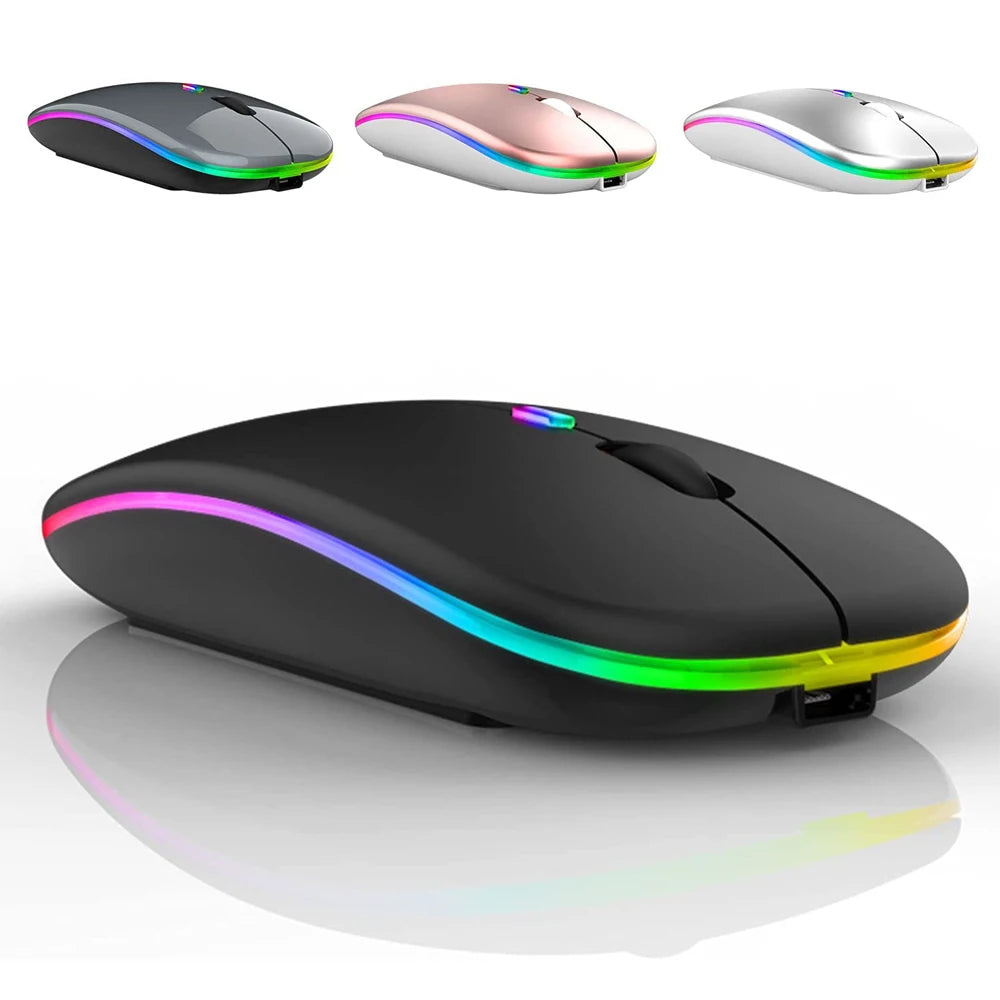 LED Wireless Mouse USB Rechargeable