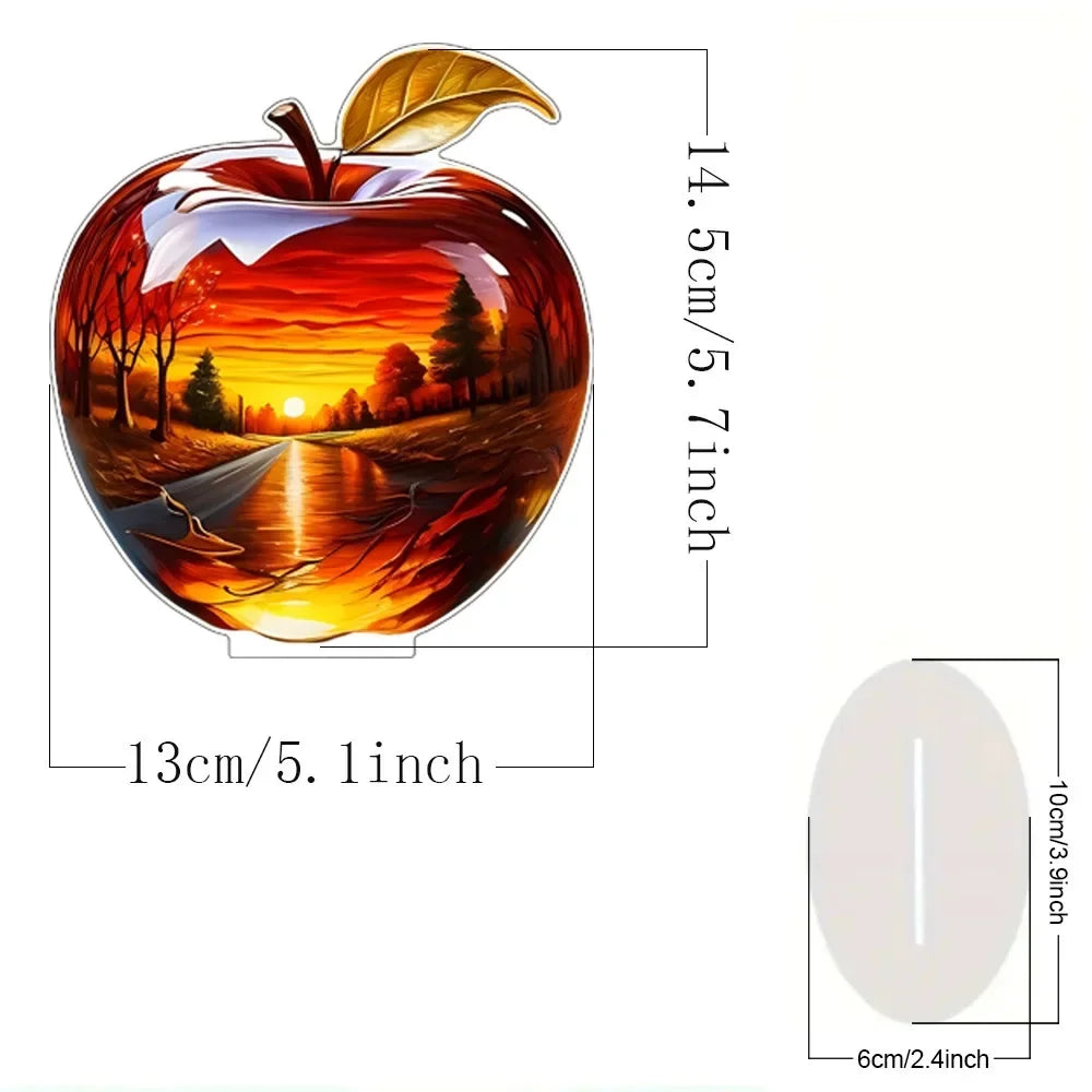 Acrylic Crystal Glass Apple Table Ornament Decoration
