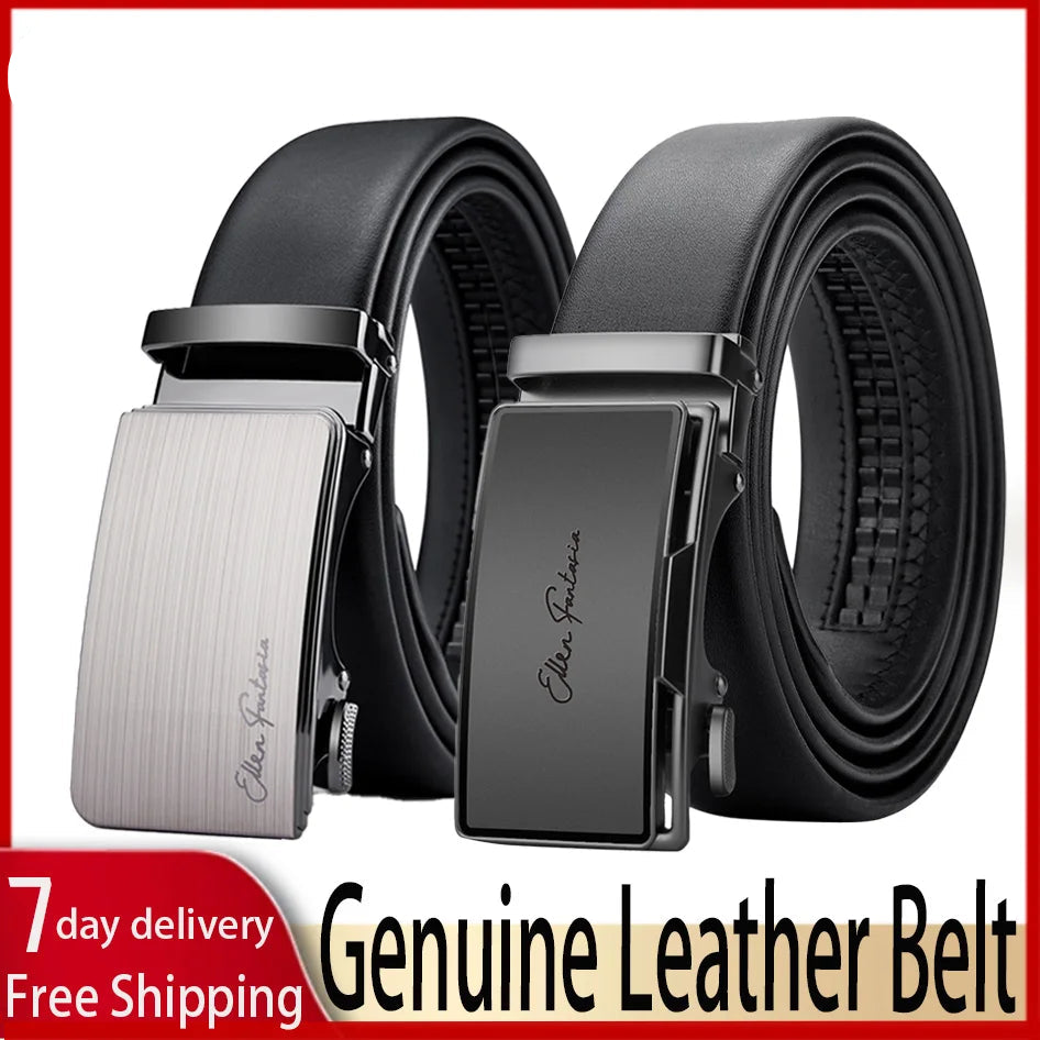 Men's Genuine Leather Belt Adjustable Waistband