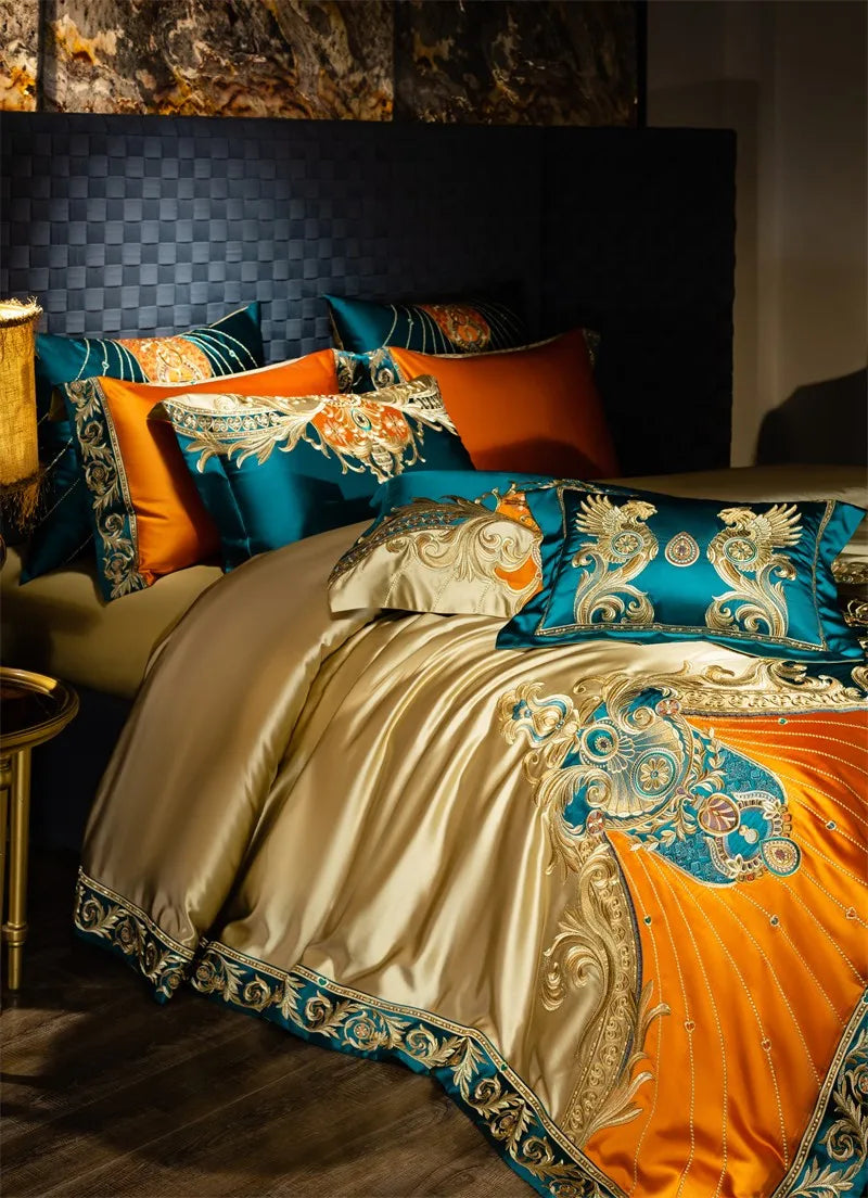 Royal Luxury Bedding Comforter Embroidery Duvet Cover Set 4/6/10Pcs