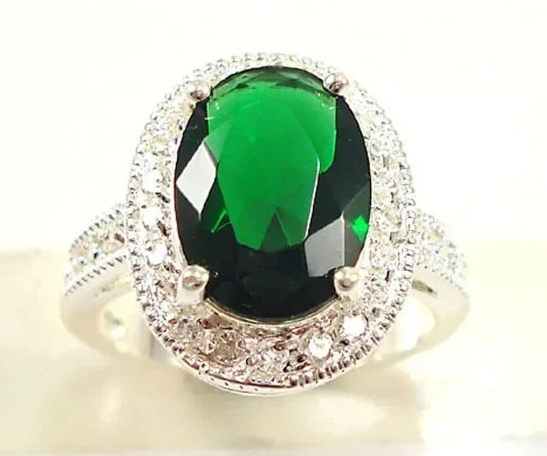 Luxury Fashion Green Zirconia Crystal Ring for Women