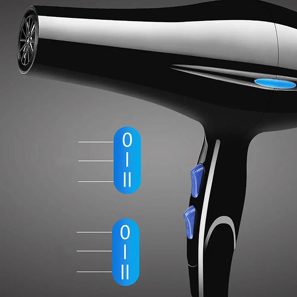 2200W Powerful Hair Dryer with Nozzle Tail Comb Flat
