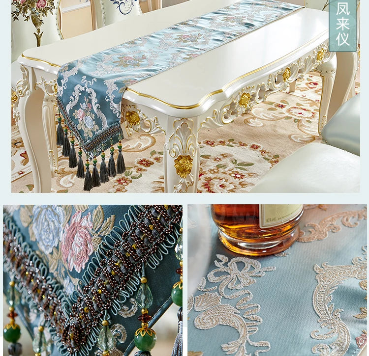 European Luxury Table Runner Multi Tassel Pendant Retro Decor