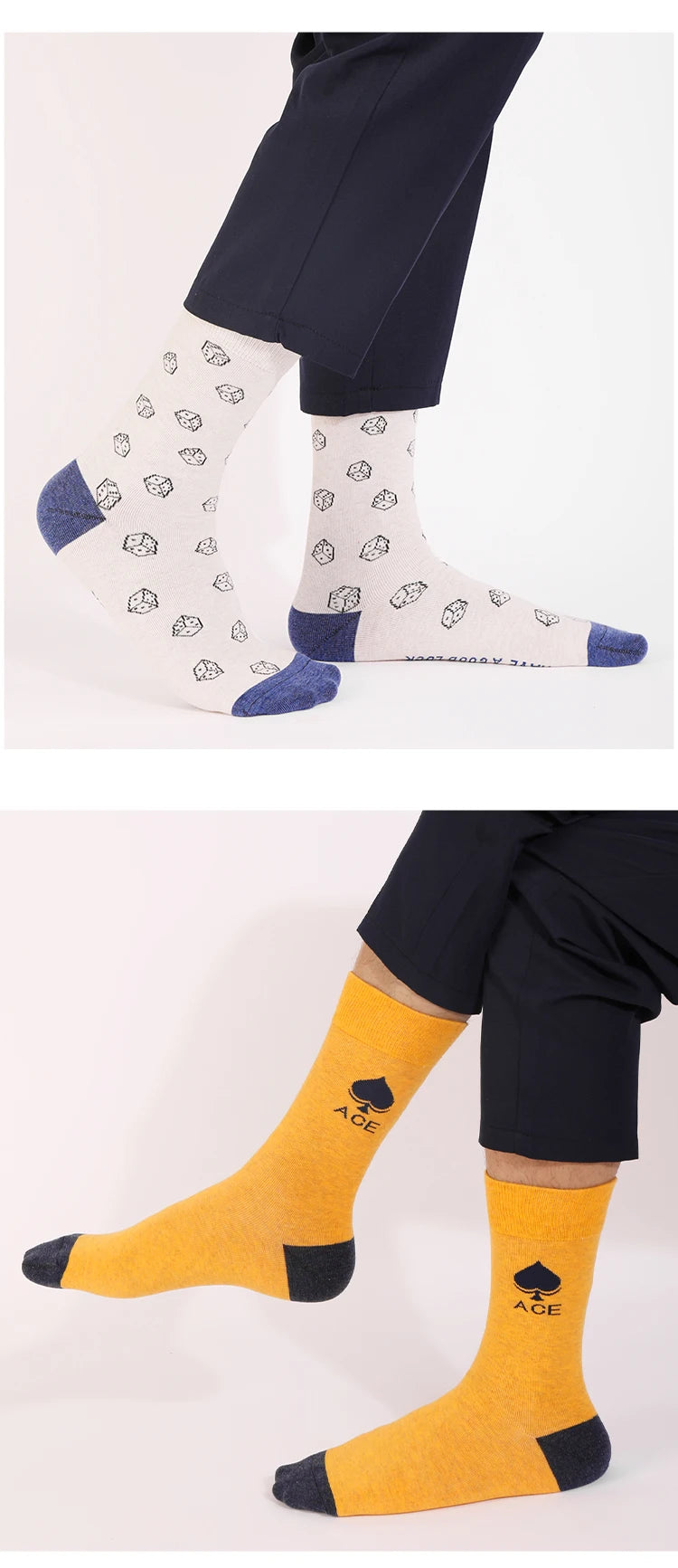 1Pairs Men's Fun Cool Breathable CottonCasual Socks Fun Patterns