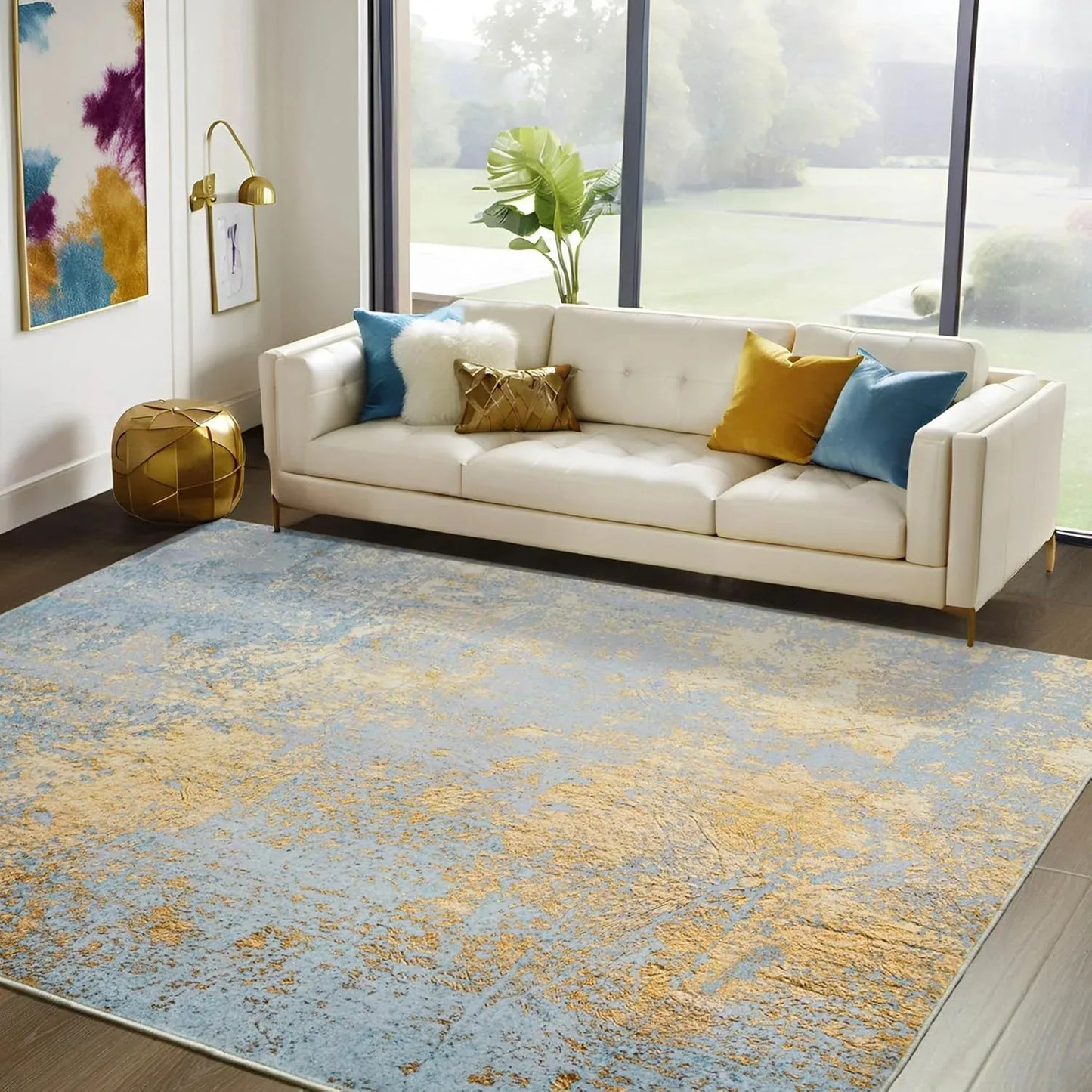 Faux Cashmere Printed Soft Modern Rugs