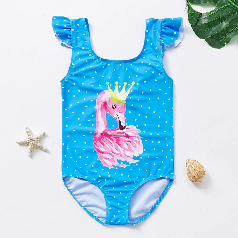 Girl Swimsuit One-Piece Mermaid Fish Scale Unicorn Children's Swimwear 2 - 8 Years