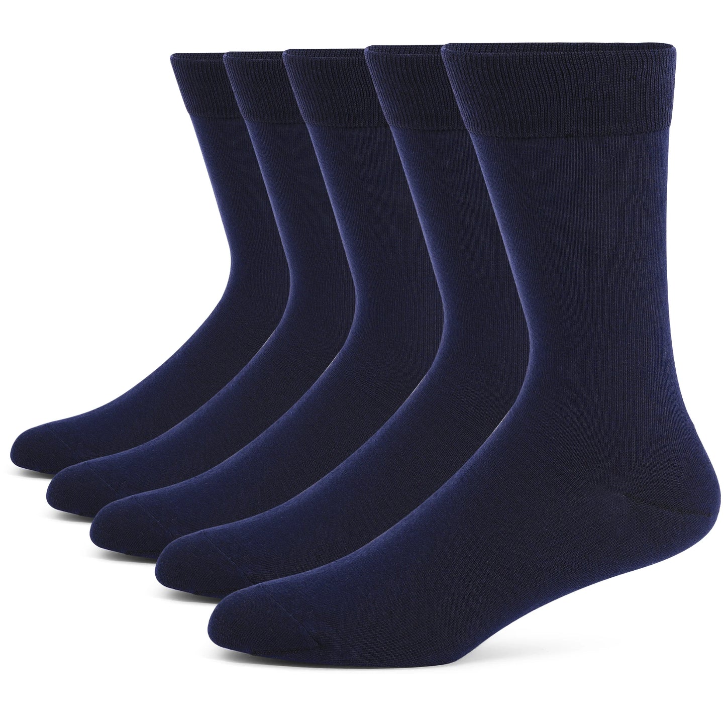 5 Pairs Men's Dress Socks High Quality Combed Cool Breathable Cotton Crew Socks Plus Size